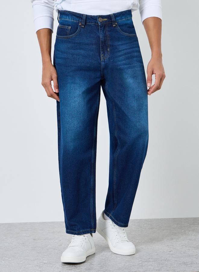 ستايلي بنطال جينز باهت قصة واسعة جداً - Image 4